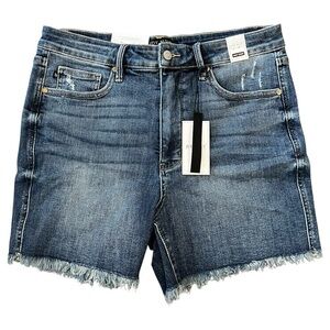 Judy Blue Frayed Cutoff Denim Jean Shorts XL NWT